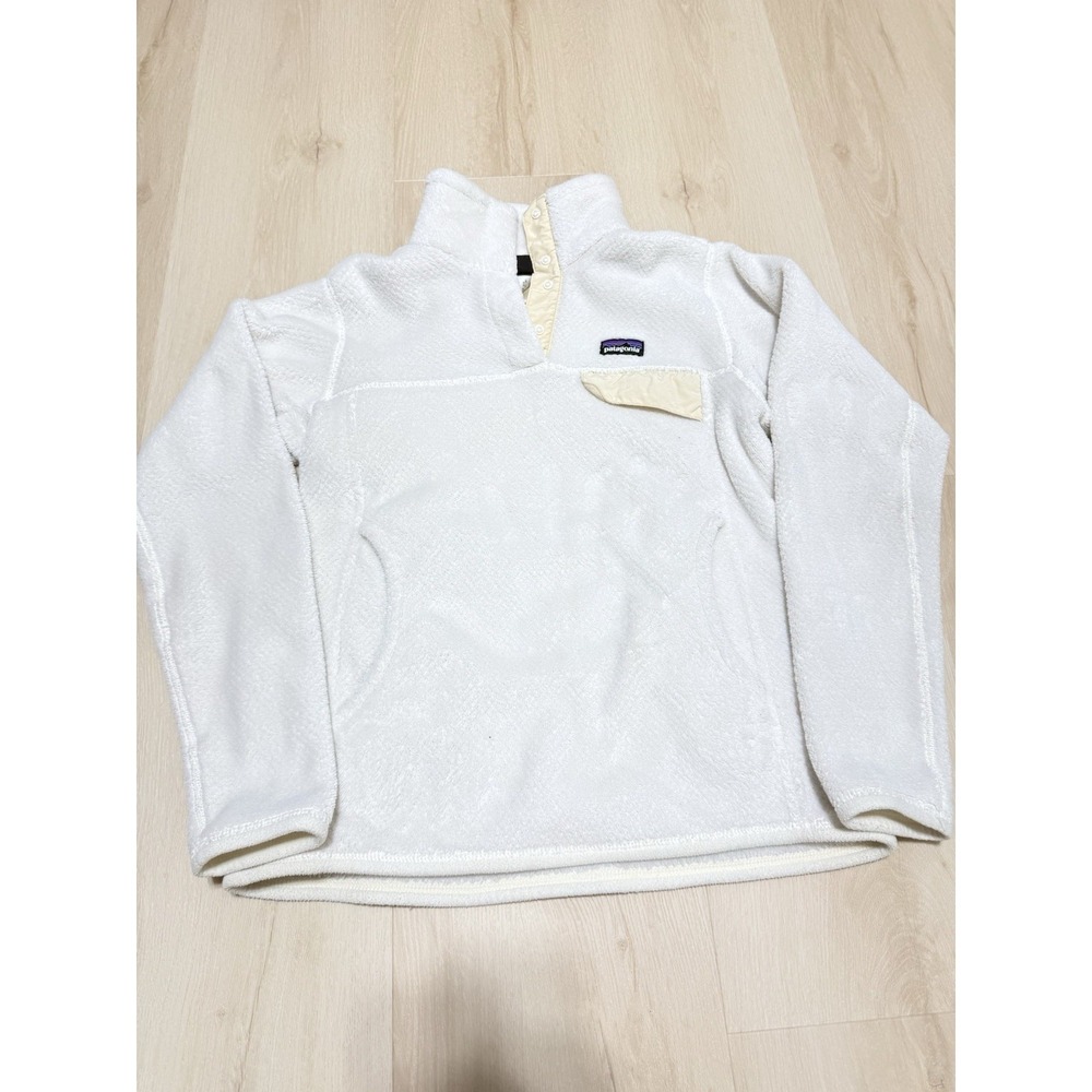 Patagonia Re-Tool Snap-T Fleece Classic White Pullover Sweater Womens Size Small